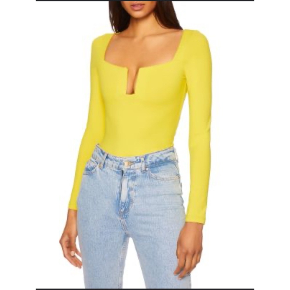NWT  Susana Monaco Square Sweetheart Top Women's Large Endive Long Slv Pullover